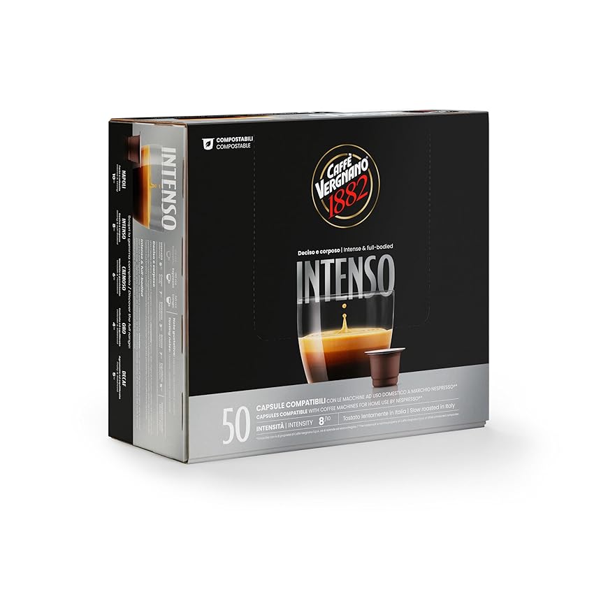 Caffè Vergnano 1882 - 50 Capsule - Caffè Compostabili e Compatibili con Nespresso