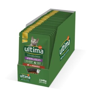 Ultima Cibo Umido per Gatti Fit & Delicious con Manzo: 24 Buste da 85g