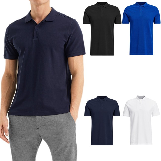 Set 4 Pezzi Polo Uomo Maglia Manica Corta Cotone T-Shirt Mezze Maniche VEQUE