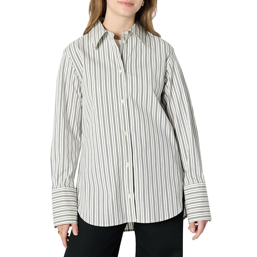 Amazon Essentials Camicia Elegante Button-Down in Popeline di Cotone Elasticizzata