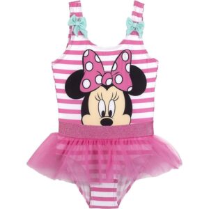 Costume da Bagno in Tulle di Minnie per Bambina - Rosa e Bianco