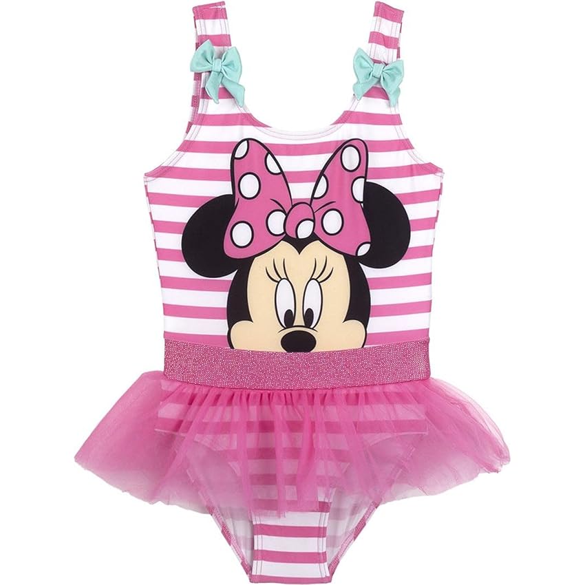 Costume da Bagno in Tulle di Minnie per Bambina - Rosa e Bianco