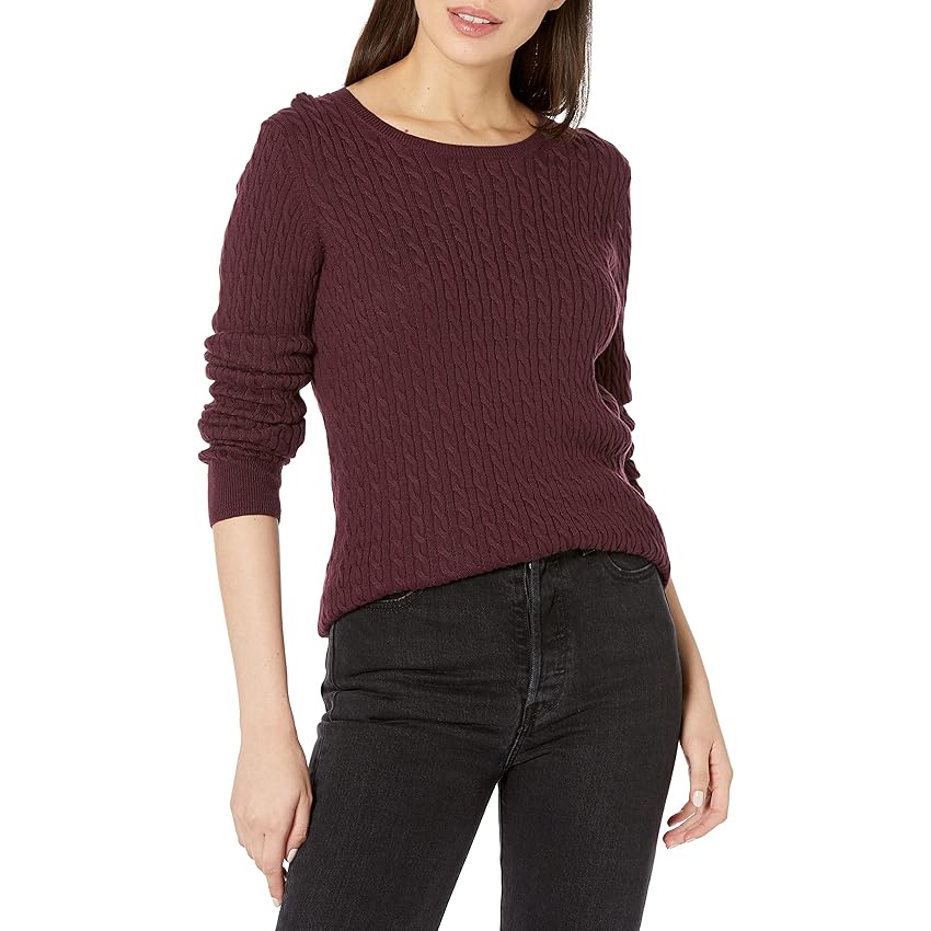 Amazon Essentials Maglione A Girocollo A Coste Leggero A Manica Lunga (Disponibile)