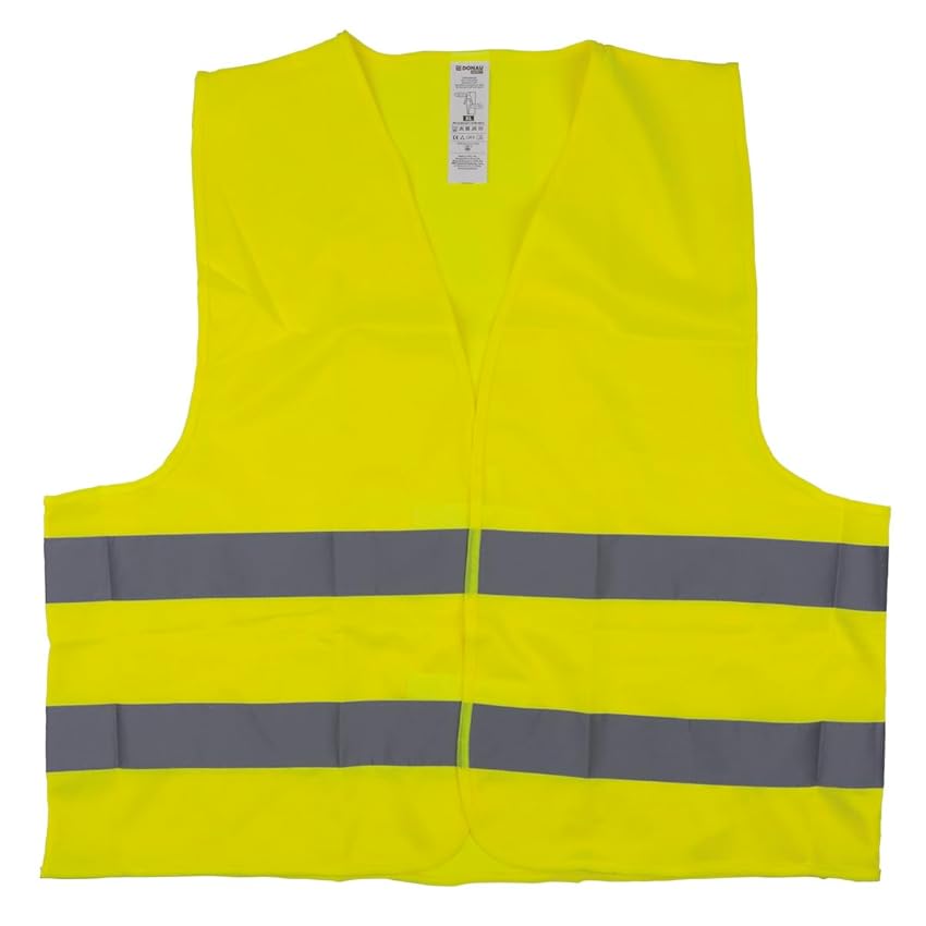 DONAU SAFETY Gilet Ad Alta Visibilità 360° Uomo Donna/ 1 Pezzo Giallo Neon/Taglia