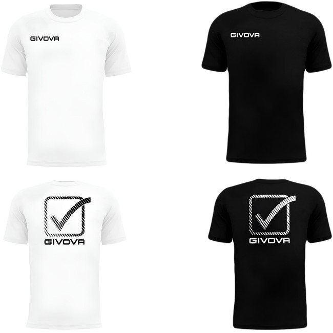 Set 2 T-shirt Uomo GIVOVA Maglia Maniche Corte 100% Cotone Slim Mezza Manica