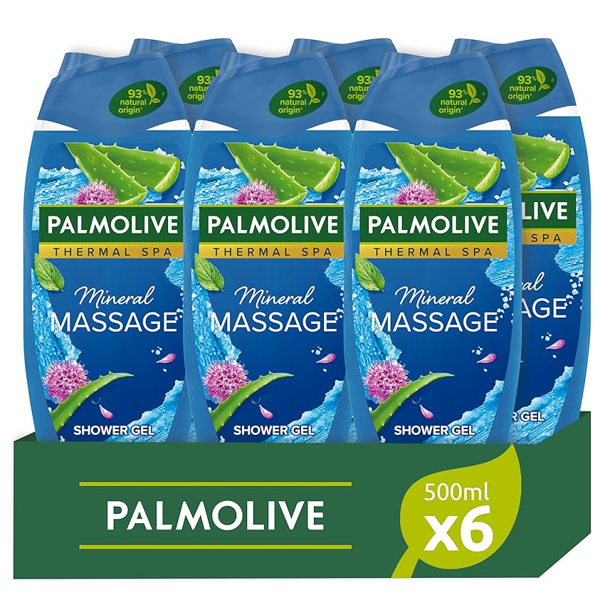 Palmolive Bagnoschiuma Thermal Spa Mineral Massage 500ml x 6 | Gel Doccia con Sale