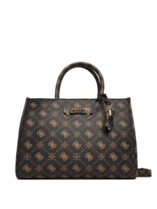 BORSA DONNA GUESS silia 2 borsa tote ESPRESSO LOGO MARRONE 404584