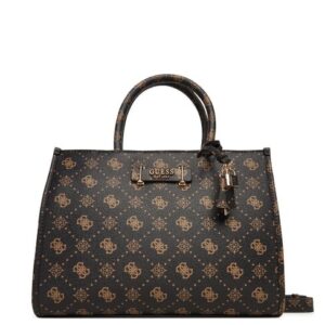 BORSA DONNA GUESS silia 2 borsa tote ESPRESSO LOGO MARRONE 404584