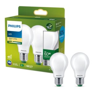 Philips LED Lampadina a Goccia Smerigliata Classe A Ultra Efficent