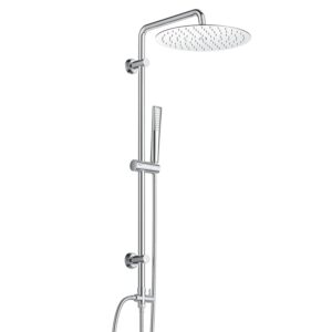Görbach Colonna Doccia Acciaio Inox Senza Miscelatore Fori Muro Regolabili Set Doccia