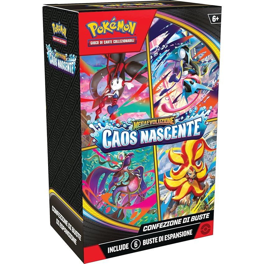 Pokémon: confezione di buste dell’espansione Megaevoluzione - Caos Nascente del GCC