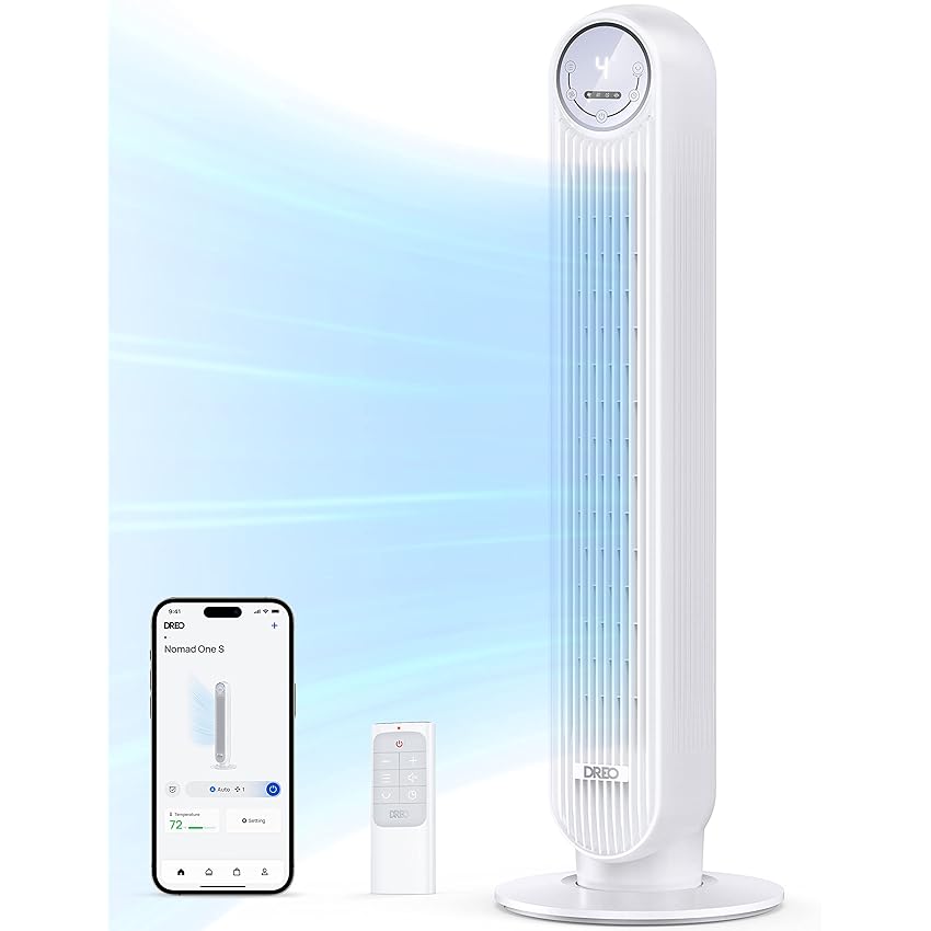 DREO Ventilatore a Torre Smart Silenzioso