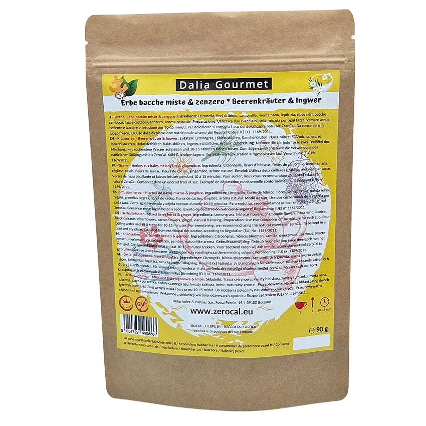 Tisana - Erbe Bacche Miste-Zenzero 90 g | Qualità Premium | Prodotto in Italia Tisana - Erbe Bacche Miste-Zenzero 90 g | Qualità Premium | Prodotto in Italia