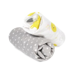 FlyIdeas Set 2 Lenzuola Lettino Neonato 60x120 cm – 100% Cotone Morbido e Traspirante