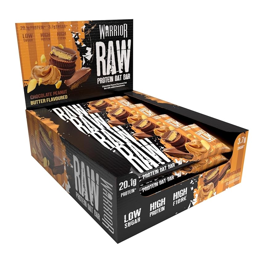 Warrior Raw Barretta Proteica 12 x 75 g – Barrette Proteiche ai Fiocchi d'Avena