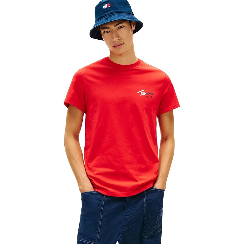 Tommy Jeans Tjm Slim Sign Chest SS Tee Ext Dm0dm22538 Maglietta S/S