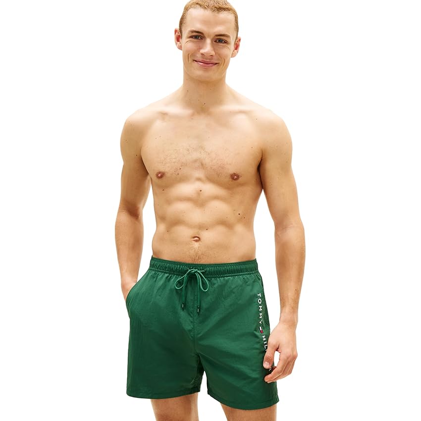 Tommy Hilfiger UM0UM0UM03748 Costume da Bagno Uomo Medio Coulisse Tasca con Cerniera