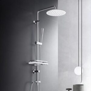 Görbach Colonna Doccia Acciaio Inox Senza Miscelatore Fori Muro Regolabili Colonna
