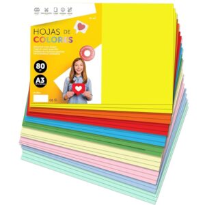 Fogli Colorati A3 80g per Stampanti e Lavoretti Manuali