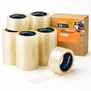 OFITURIA PlasticLess Nastro da Imballaggio Trasparente 36mm x 66m
