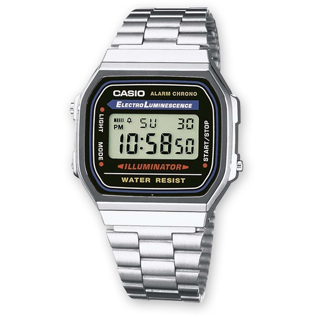 Orologio CASIO A168WA-1W Uomo Donna Unisex VINTAGE Classico Acciaio Sveglia