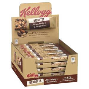 Kellogg's Barretta | Barrette Cereali al gusto Mandorle e Cioccolato| Ricca di Fibre
