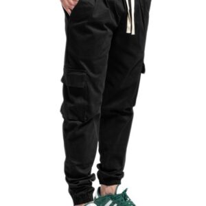 Pantaloni Cargo Uomo Cotone Leggero Elasticizzato Tasconi Laterali Molla VEQUE