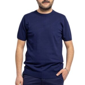 T-shirt Uomo Di Filo Maglia Girocollo Maglietta Mezza Manica Elasticizzata VEQUE
