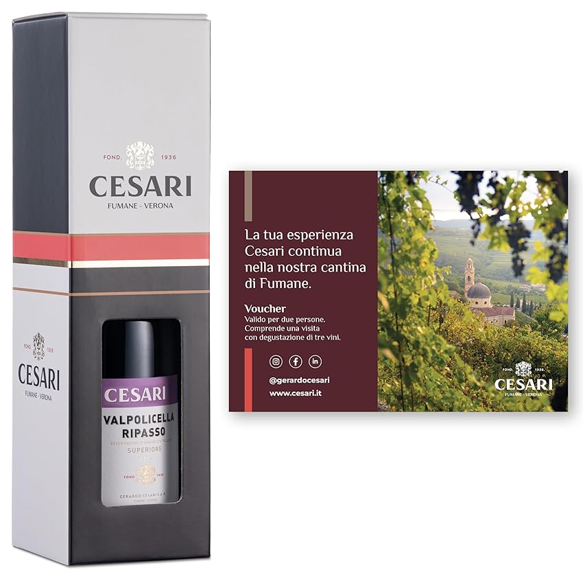 Cesari - Confezione regalo con Esclusiva Esperienza Cesari per 2 persone e Valpolicella Ripasso DOC 2021