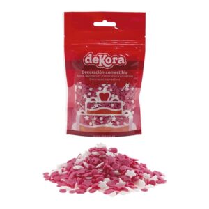 dekora - Confeti Sprinkles Reposteria Comestible - Estrellitas y Círculos de Azúcar