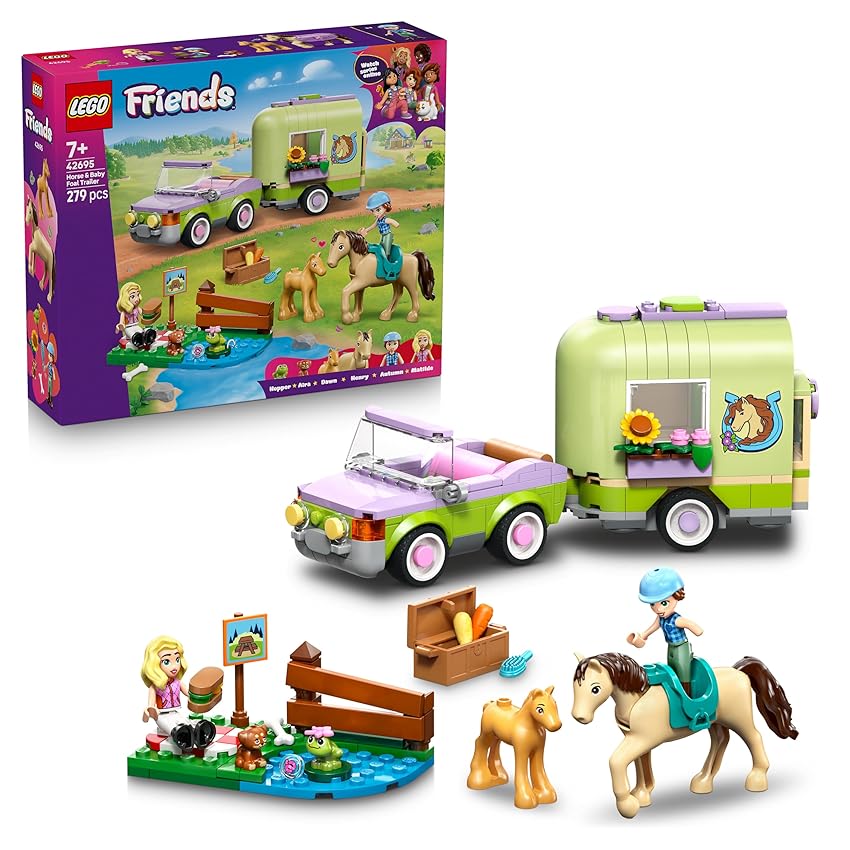 LEGO Friends Rimorchio per Cavallo e Puledro - Set con Cavallo Giocattolo LEGO Friends Rimorchio per Cavallo e Puledro - Set con Cavallo Giocattolo