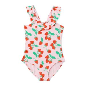 Amazon Essentials Costume da Bagno Intero con Bordo a Balze Bambine e ragazze