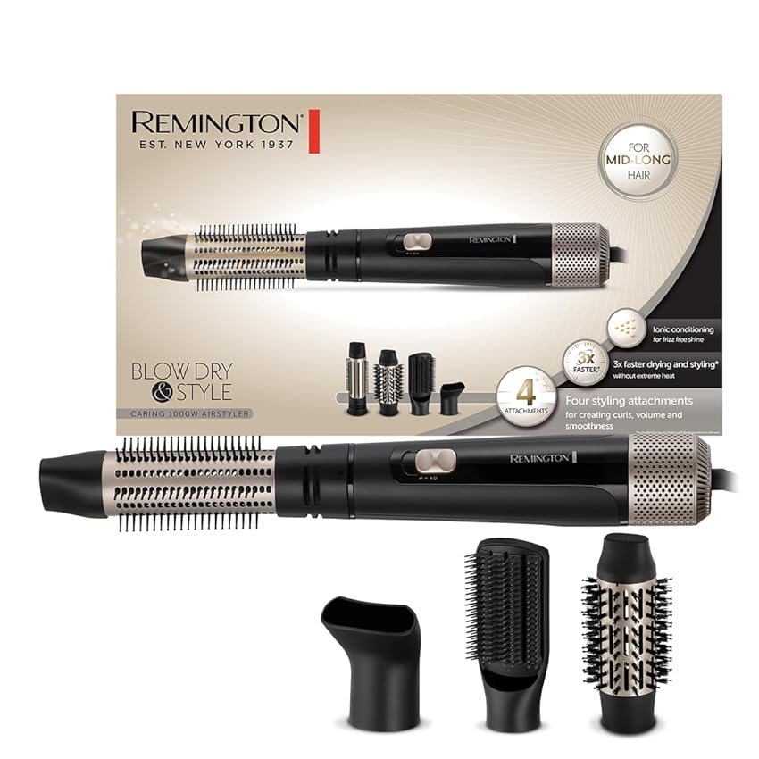 Remington Spazzola ad Aria Calda - 4 accessori: Spazzola Rotonda da 38 mm e 50 mm