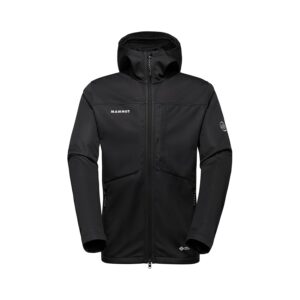 Mammut Ultimate VIII SO Hooded Jacket Men | Giacca Softshell da Uomo Antivento con Cappuccio | Nero