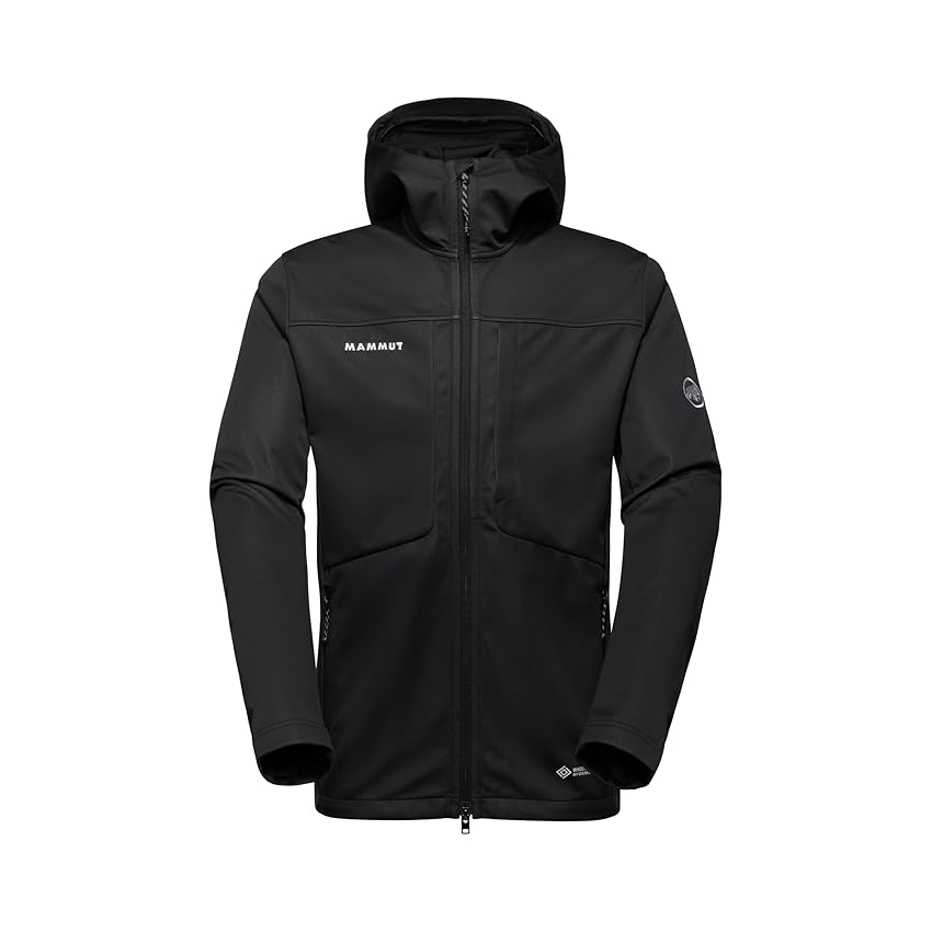 Mammut Ultimate VIII SO Hooded Jacket Men | Giacca Softshell da Uomo Antivento con Cappuccio | Nero