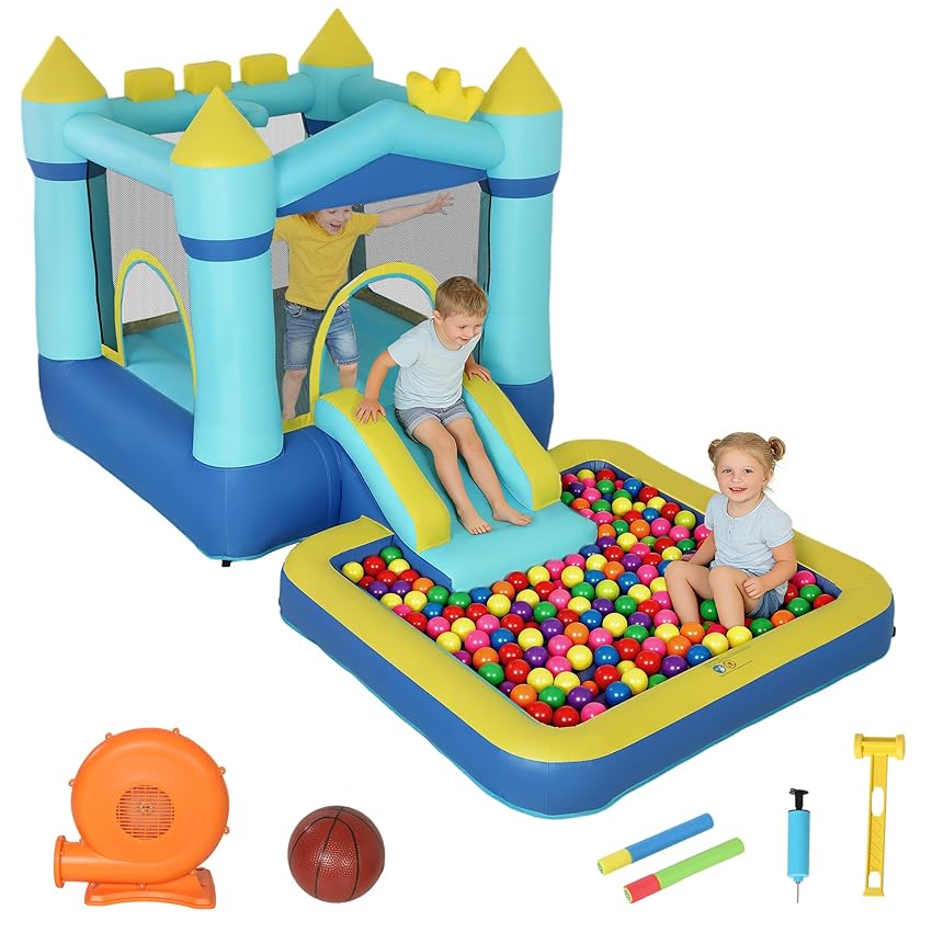 AIYAPLAY Castello Gonfiabile per Bambini 4 in 1