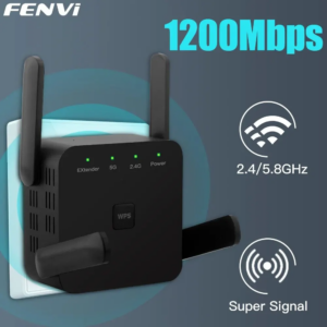 FENVI 5Ghz AC1200 ripetitore WiFi 1200Mbps Router nero WiFi Extender amplificatore 2.4G/5GHz wi
