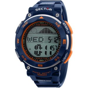 Orologio Uomo SECTOR EX-35 R3251534001 Silicone Blu Chrono Alarm Fasi Lunari