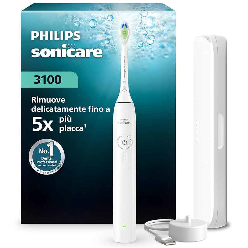 Spazzolino elettrico Philips Sonicare Serie 3100 - Spazzolino sonico con sensore di pressione Spazzolino elettrico Philips Sonicare Serie 3100 - Spazzolino sonico con sensore di pressione