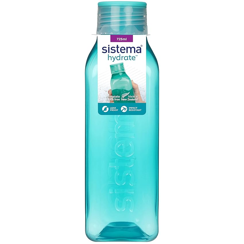 Sistema borraccia quadrata | 725 ml | Borraccia priva di BPA | Coperchio a tenuta Sistema borraccia quadrata | 725 ml | Borraccia priva di BPA | Coperchio a tenuta