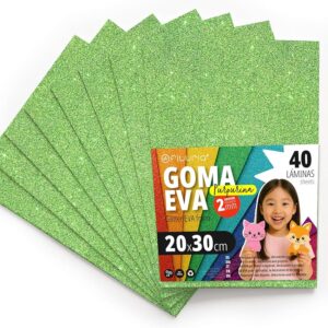 OFITURIA Fogli di Gomma Eva Glitterata per Lavoretti Creativi
