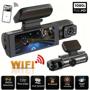 Dash Cam WIFI 1080P a doppia telecamera per auto
