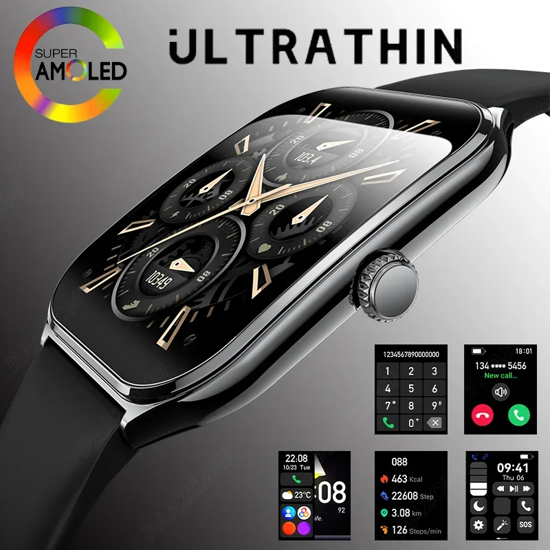 Nuovo Smartwatch Ultra Sottile da Uomo con Display AMOLED HD da 1