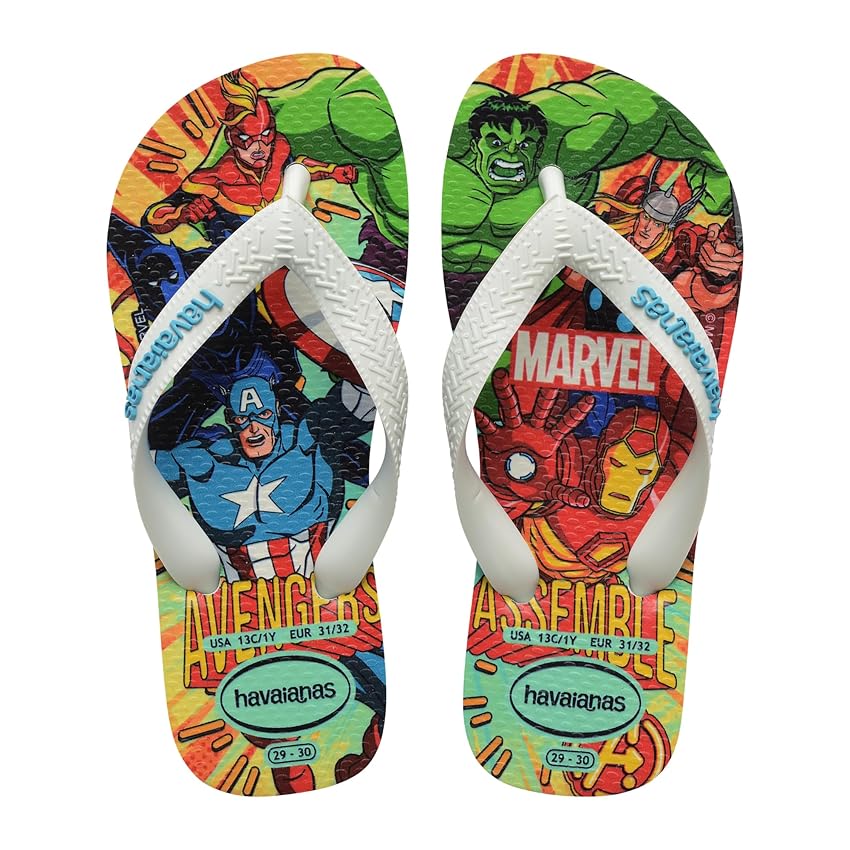Havaianas Kids Top Marvel II Bambini e ragazzi FlipFlop White/White/Blue 33 EU