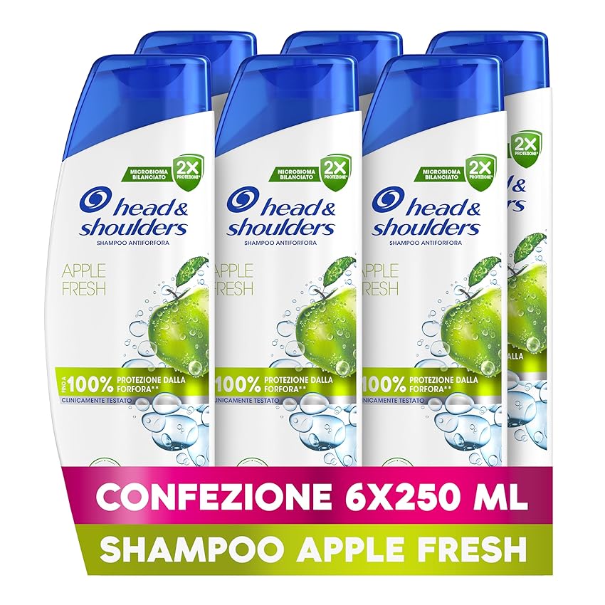 Head & Shoulders Apple Fresh Shampoo Antiforfora 250ml Formato Convenienza X6. Uso Head & Shoulders Apple Fresh Shampoo Antiforfora 250ml Formato Convenienza X6. Uso