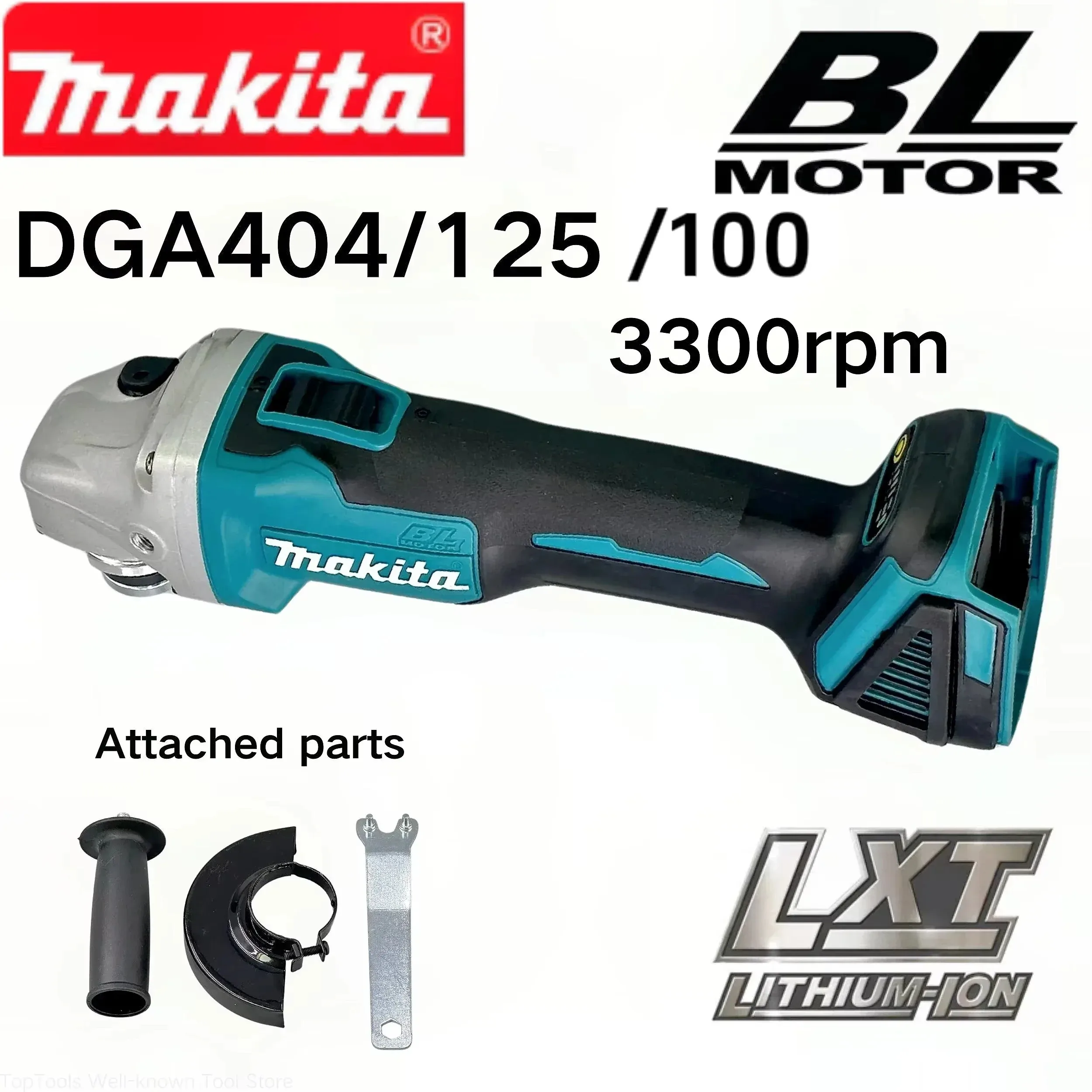 Smerigliatrice Angolare Elettrica Makita DGA404 Brushless 18V ad Alta Potenza 125mm/100mm