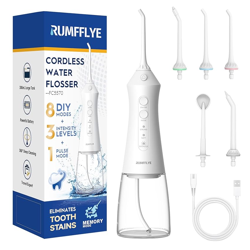 RUMFFLYE Idropulsore Dentale Portatile Irrigatore Orale Professionale Water Flosser RUMFFLYE Idropulsore Dentale Portatile Irrigatore Orale Professionale Water Flosser