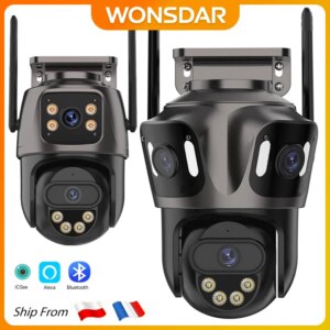 WONSDAR Telecamera PTZ Wifi esterna Telecamera IP a tre obiettivi o doppio obiettivo