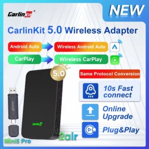 2air Mini5 Pro CarlinKit 5.0 Wireless CarPlay Wireless Android Auto Box 2.4G e 5.8Ghz