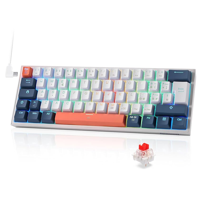 Redragon K617 Fizz 60% Wired RGB Tastiera Gaming